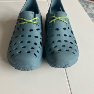 Kids Water Slip-On Shoes in Teal with Lime Accents